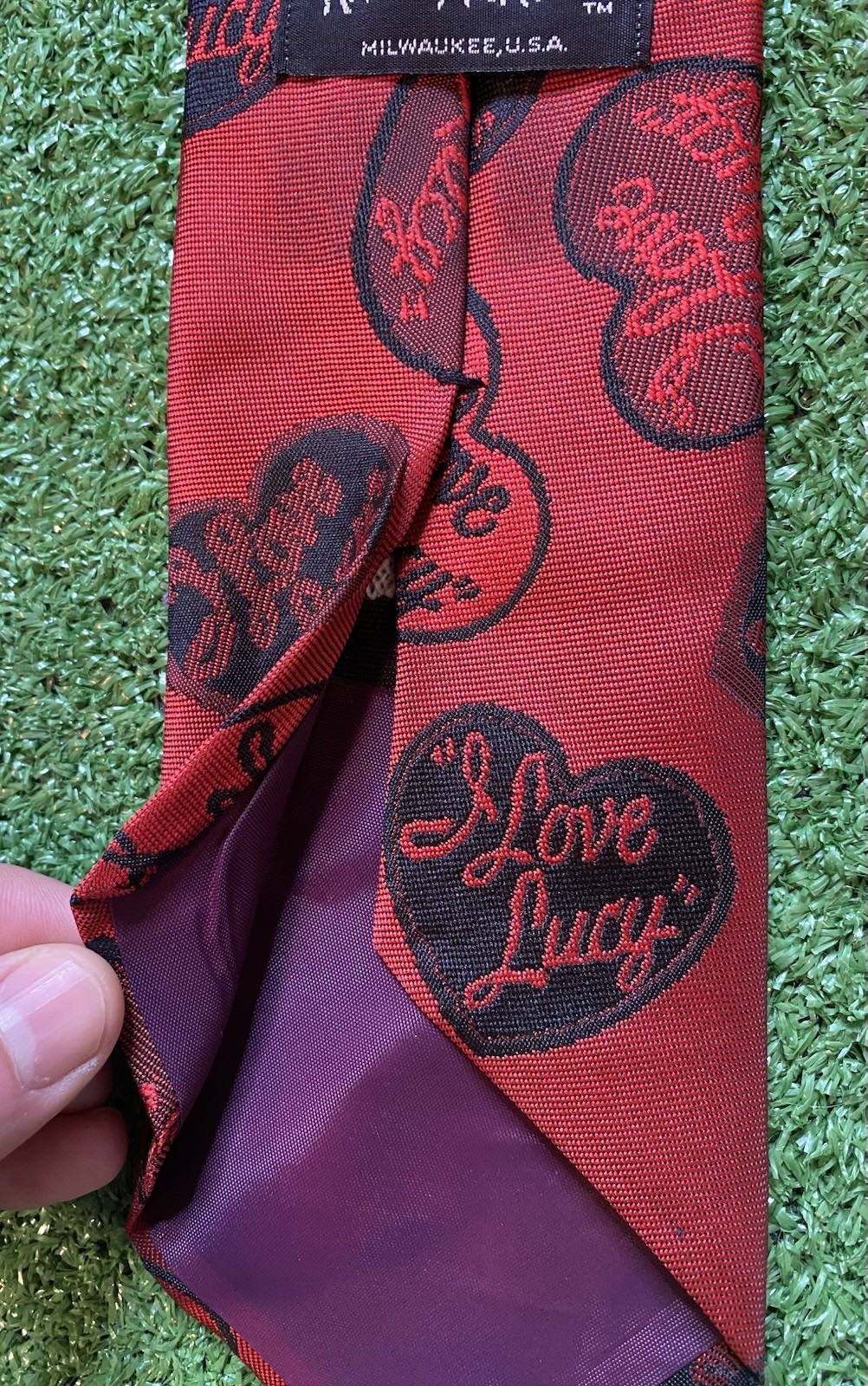 Vintage 90s I Love Lucy Mens Neck Tie All Over Print Ralph Marlin Lucille Ball