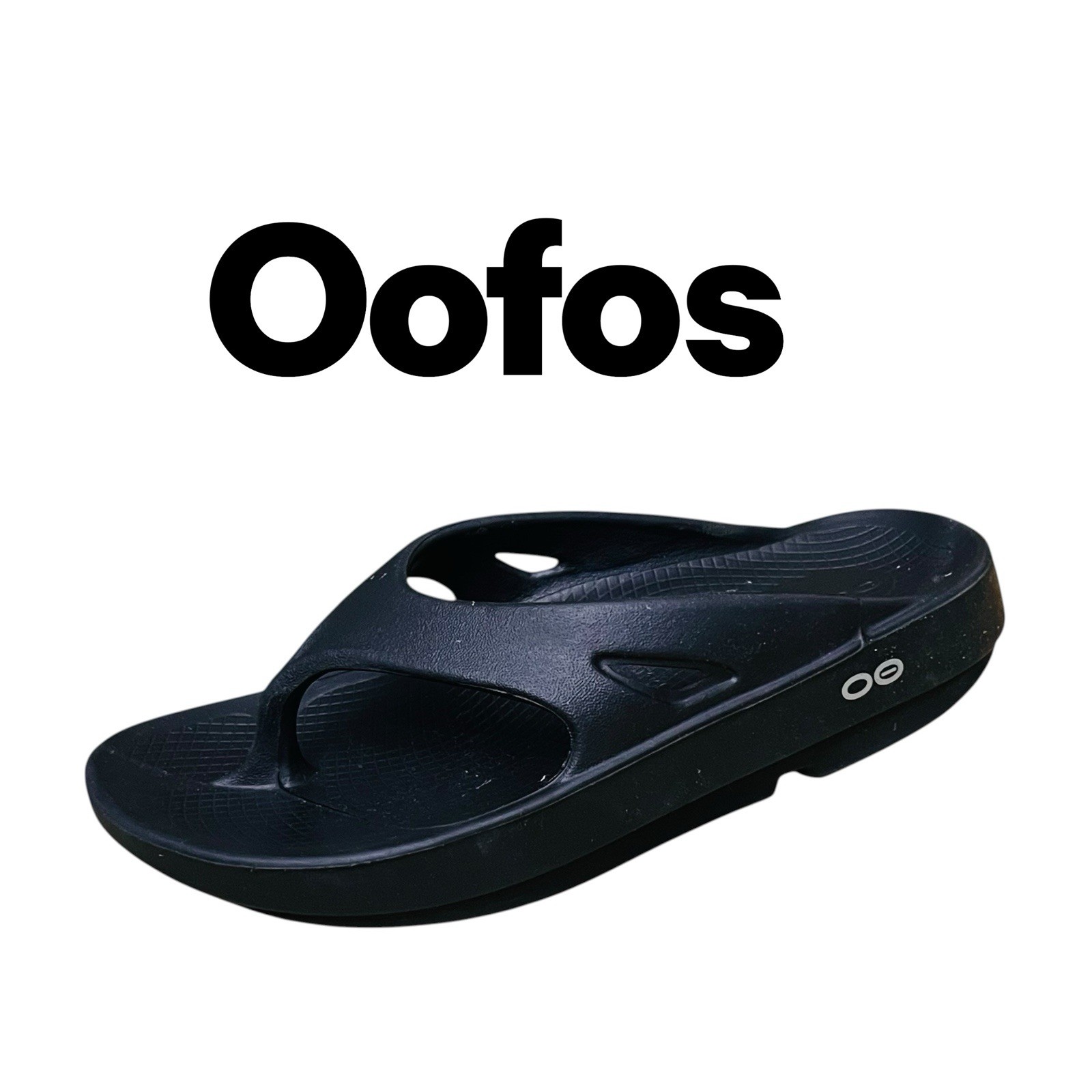 Oofos Oolala Recovery Sandals Womens Sz US 7 Luxe Flip Flop Thong Black