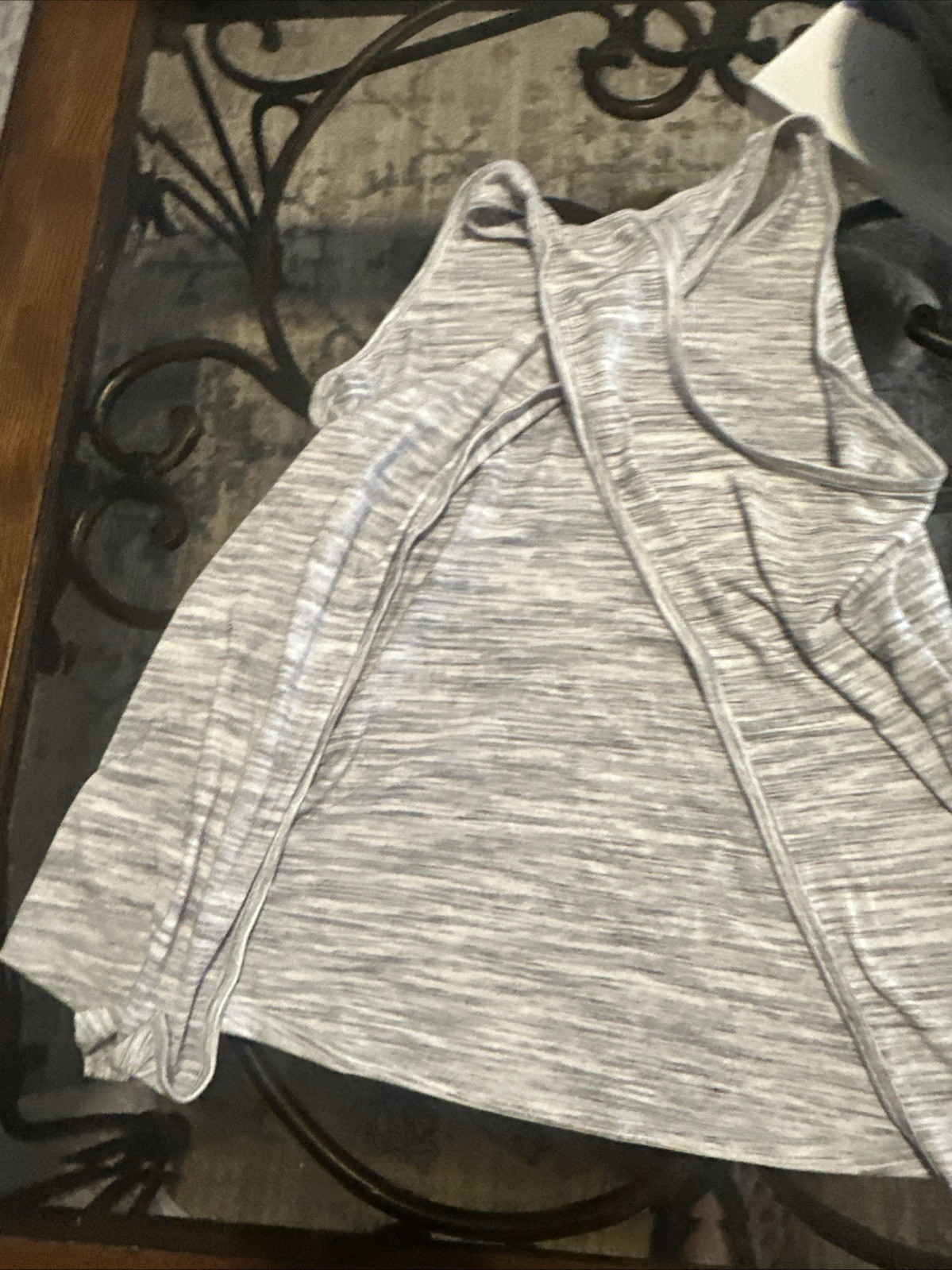 Athleta Women’s Xs White And Gray Tieback Tank Top Euc. 10