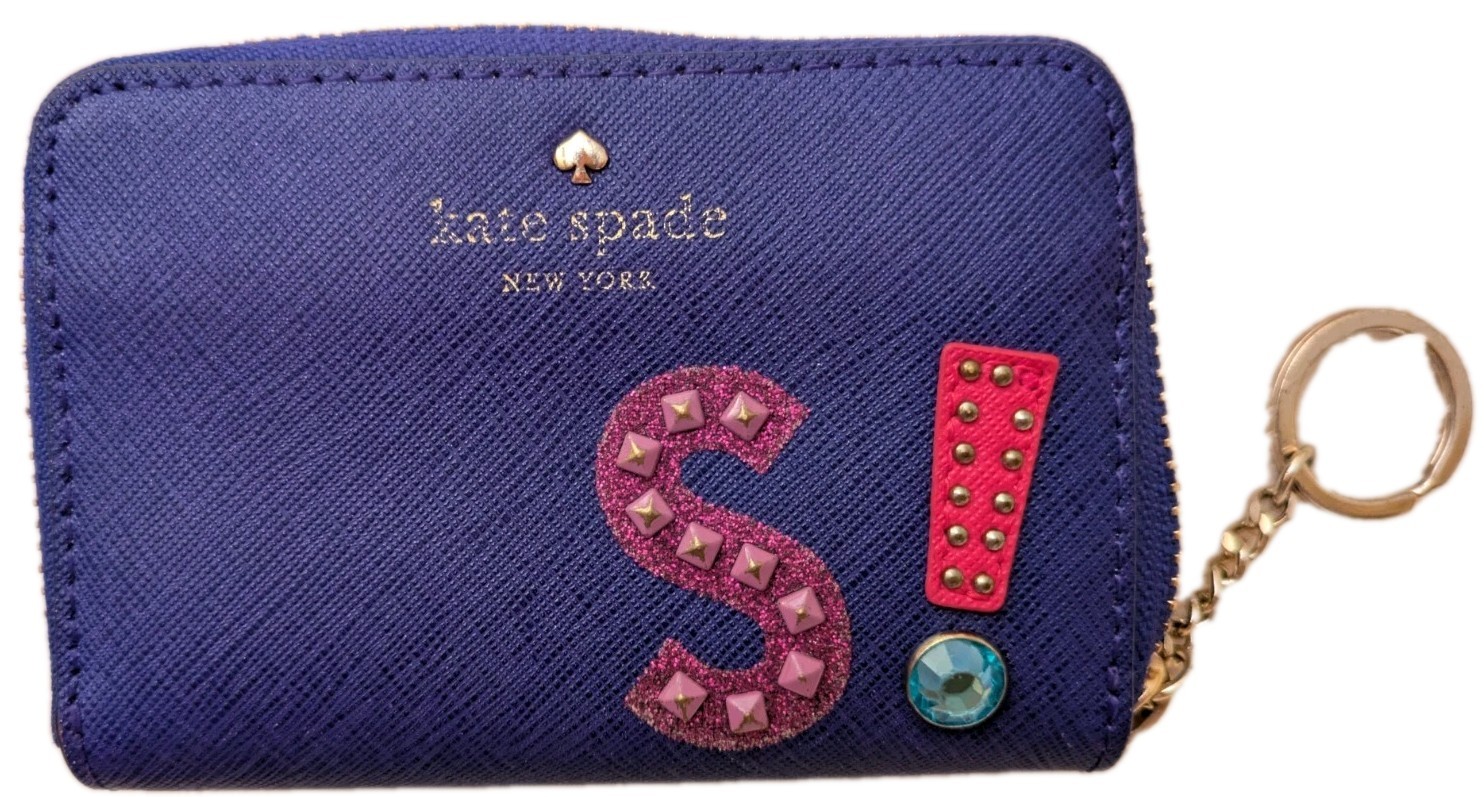 Kate Spade New York Hartley Lane Cassidy Keychain Purple Wallet Initial S
