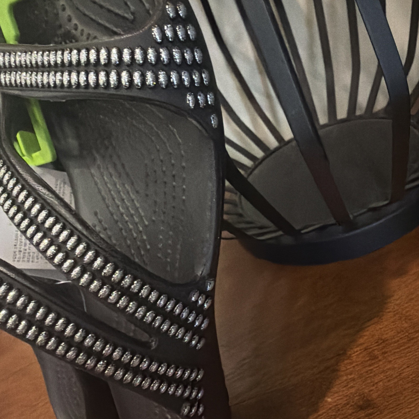 CROCS Kadee II Black JEWELS Strappy Sandal Flip Flops Sparkle NWT Women Sz 10