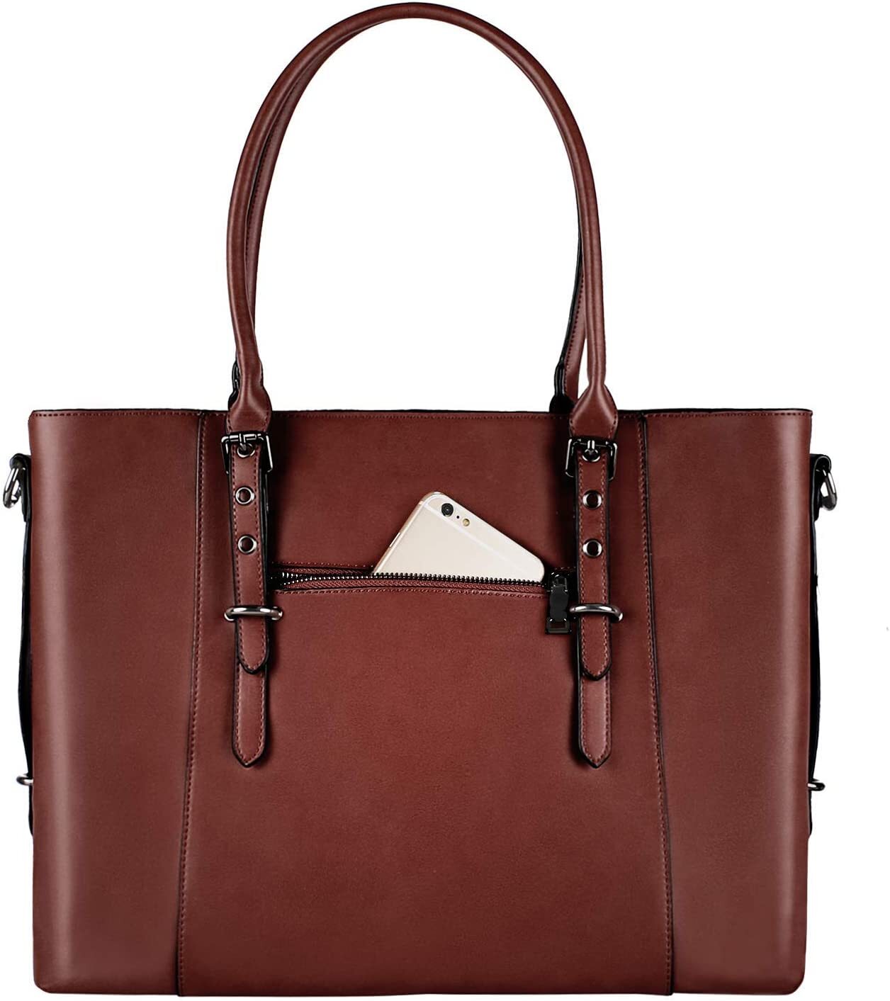 PU Leather Laptop Tote Bag 13.3 15 16 17 17.3 inch for Women Messenger Handbag