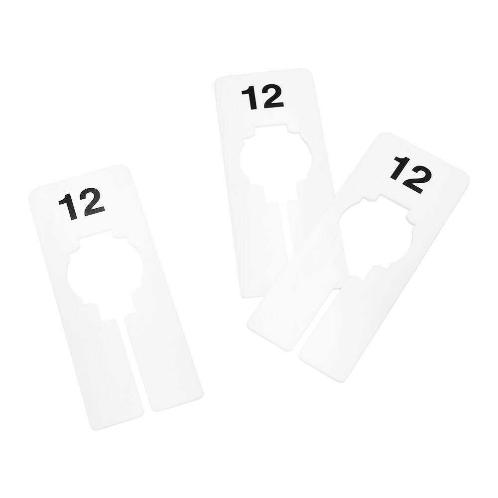Hangers Retail Clothing 2″ x 5″ Rectangular Plastic Size 12 Dividers 10Pcs White