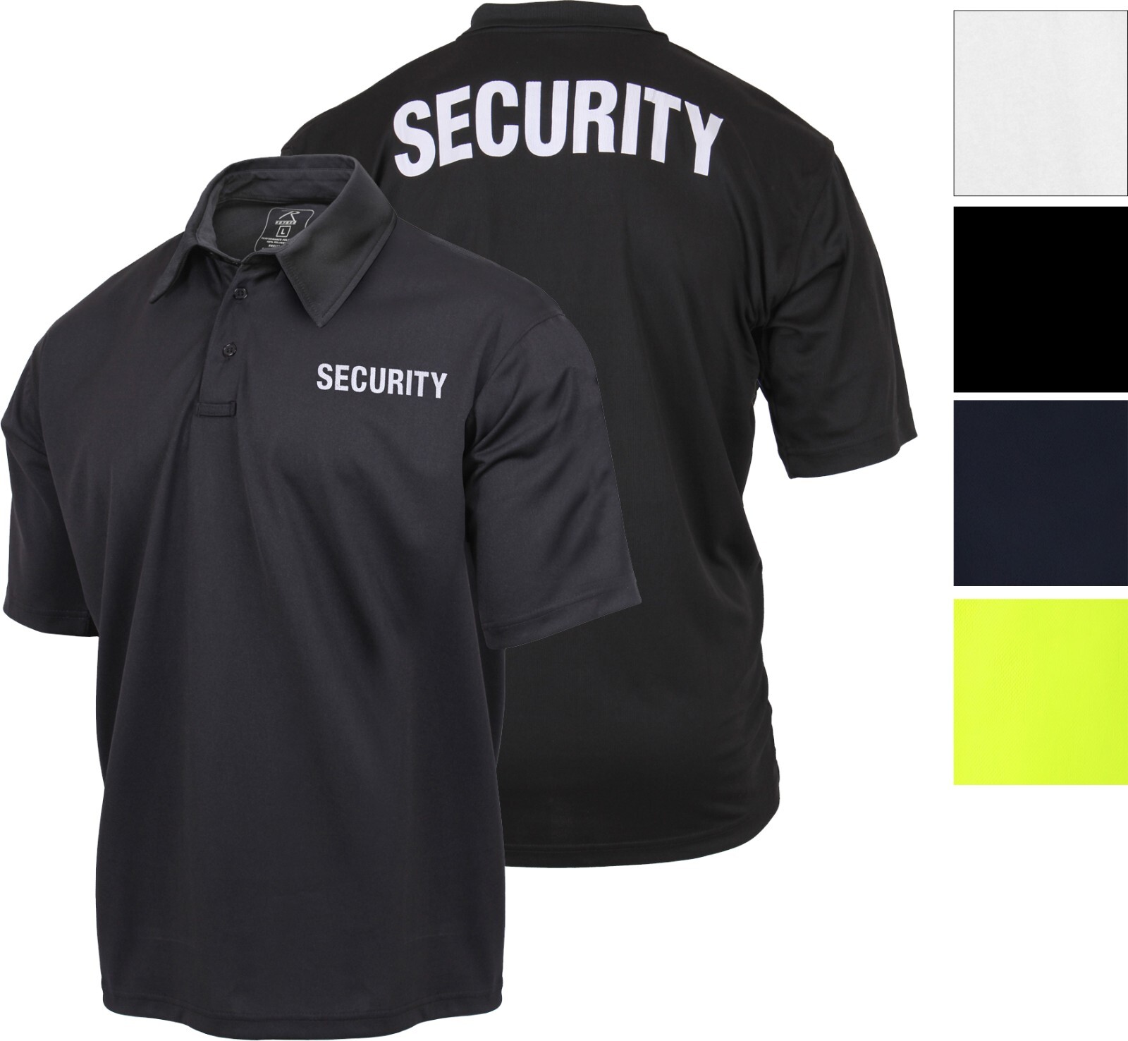 Moisture Wicking SECURITY Polo Shirt Double Sided Guard Officer Work Comfortable