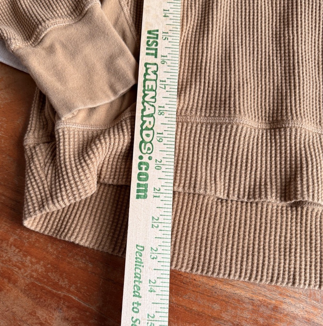 Offline By Aerie Womens Waffle Knit Long Sleeve Top Gold Relaxed Fit Small