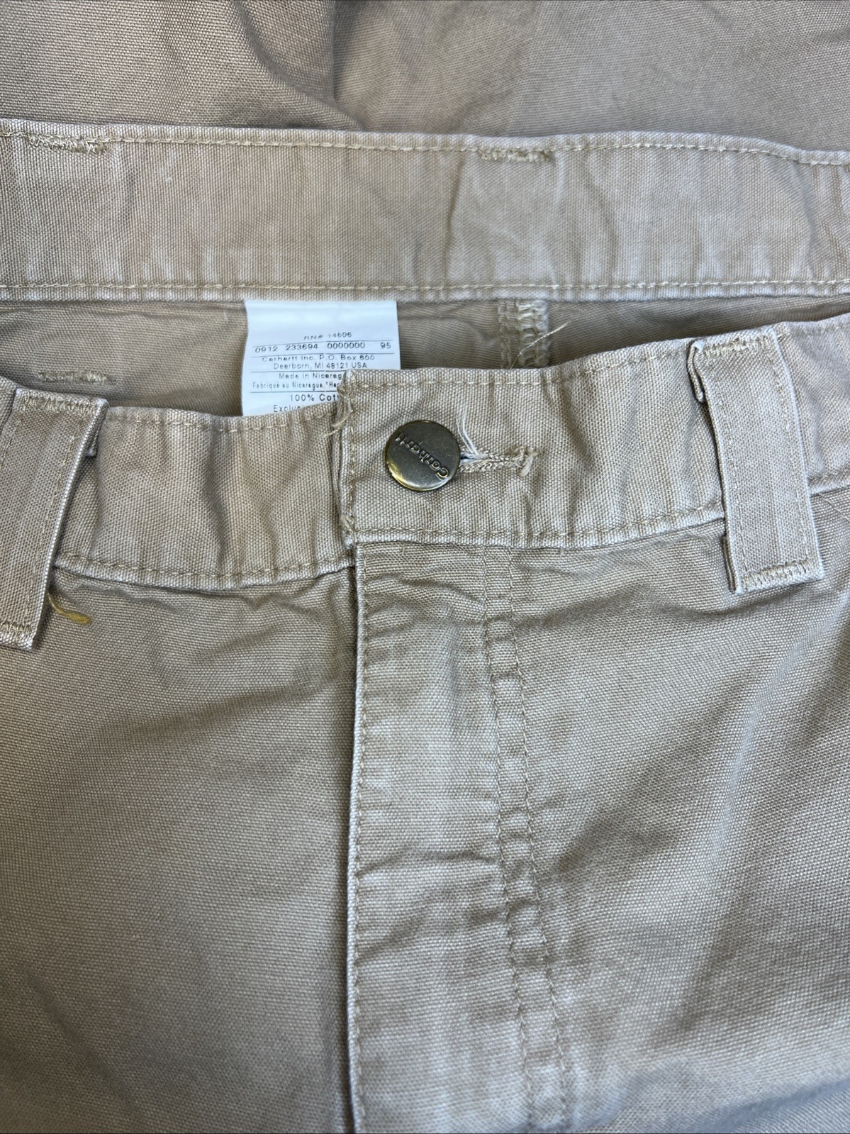 Carhartt B151 Canvas Utility Pants Men’s 32×30 Beige Work Dungaree 100% Cotton