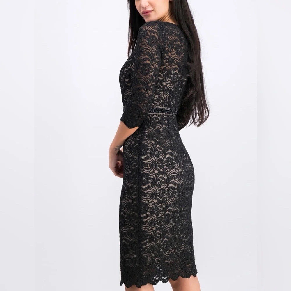 Alex Evenings Elegant Beaded Lace Evening Dress 18W Gala Mother of Bride Glam