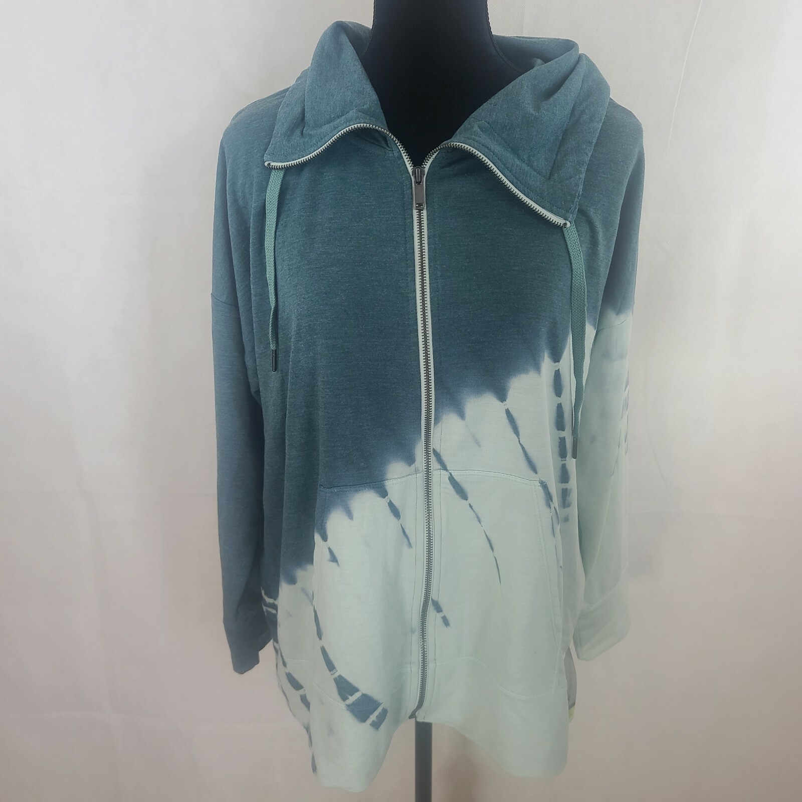 Ideology Womens Off Duty Zip Activewear Light Jacket Green