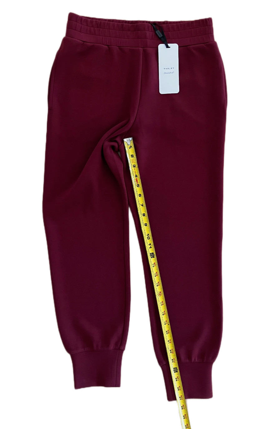 Varley Slim Cuff Pants 27.5 DoubleSoft Maroon Size S NEW