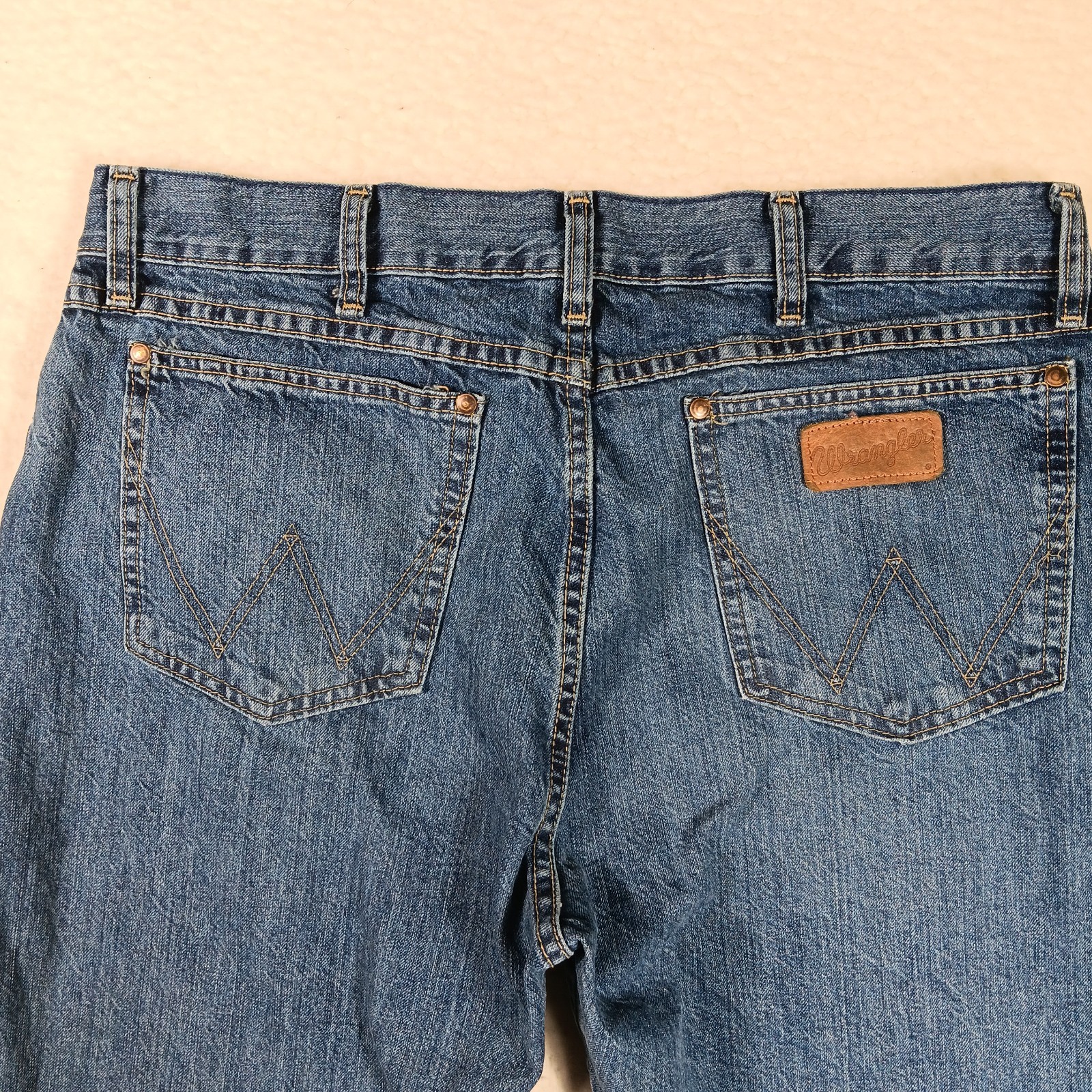 Wrangler Retro Jeans Mens 35×34 Blue Denim Slim Boot Western Cowboy Workwear