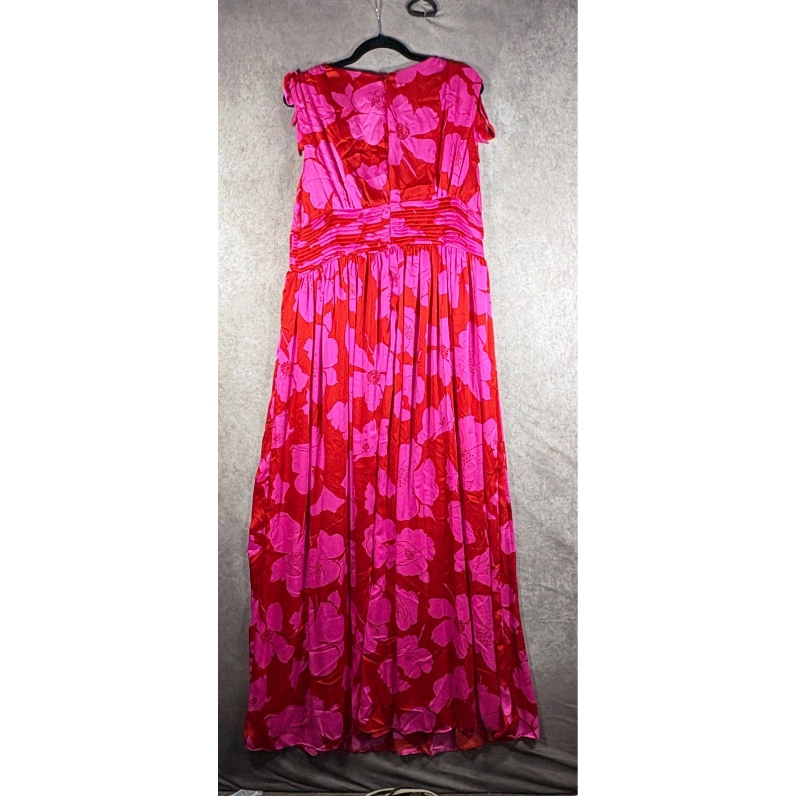 Sugarlips Dress Womens 1X Red Pink Floral Maxi Sleeveless V-Neck Wedding Boho