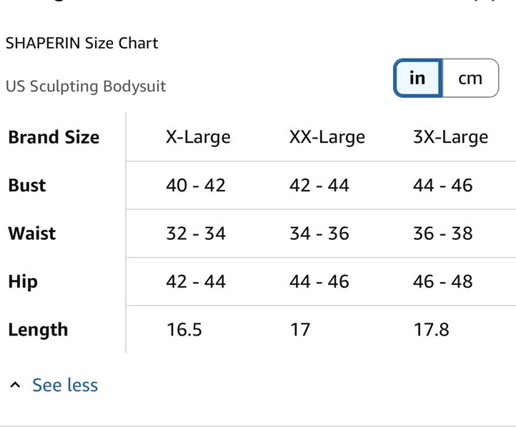 Shaperin Tummy Control Body Suit Slimming Shapewear Black Size XXL