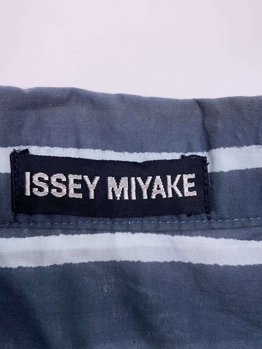 ISSEY MIYAKE Short Sleeve Shirt M / Cotton GRY Stripe ME41-FJ006 80s