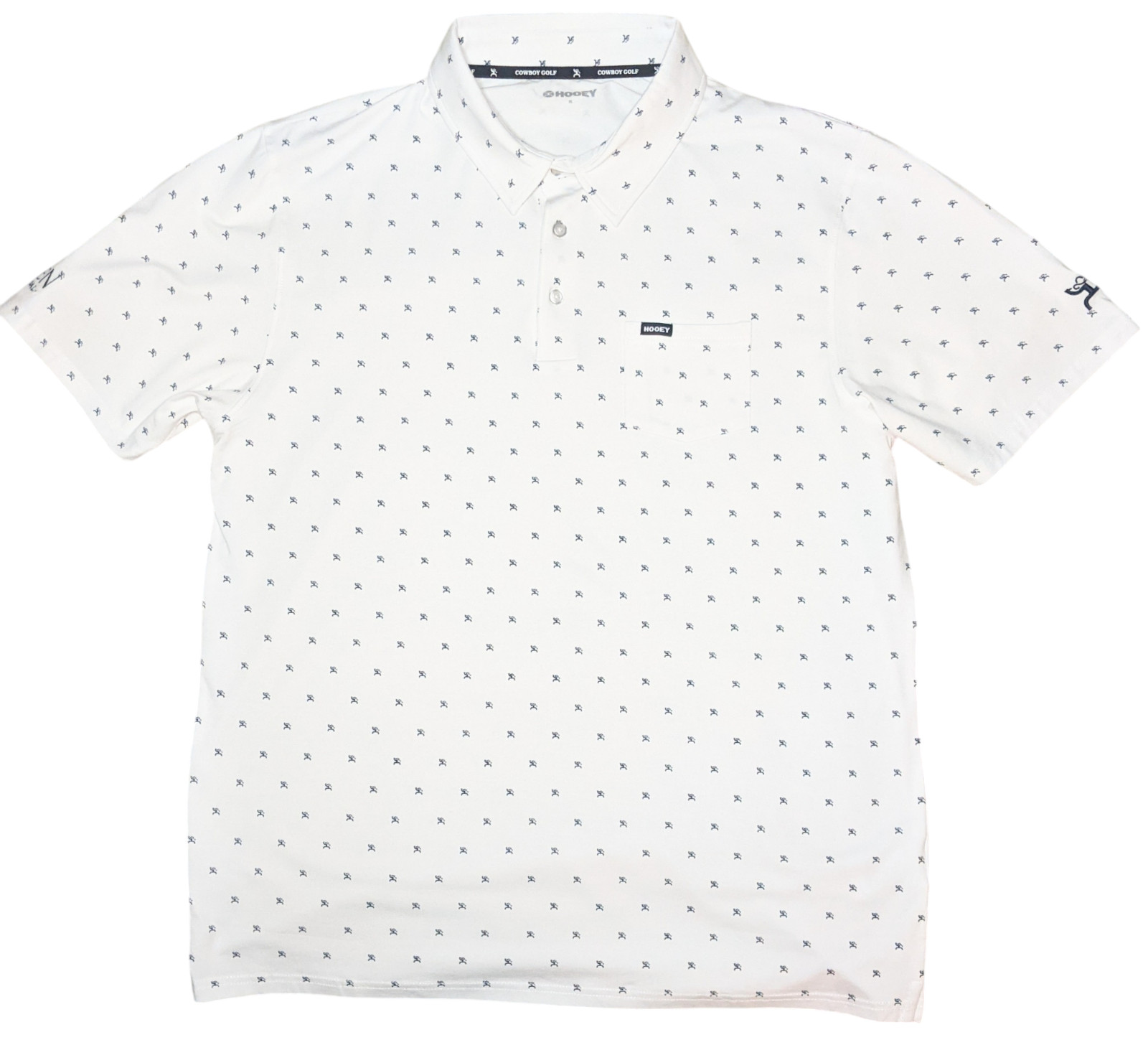 HOOEY Hot Shot Golf Polo Shirt Bowen Invitational Mens Sz XL White All Over Logo