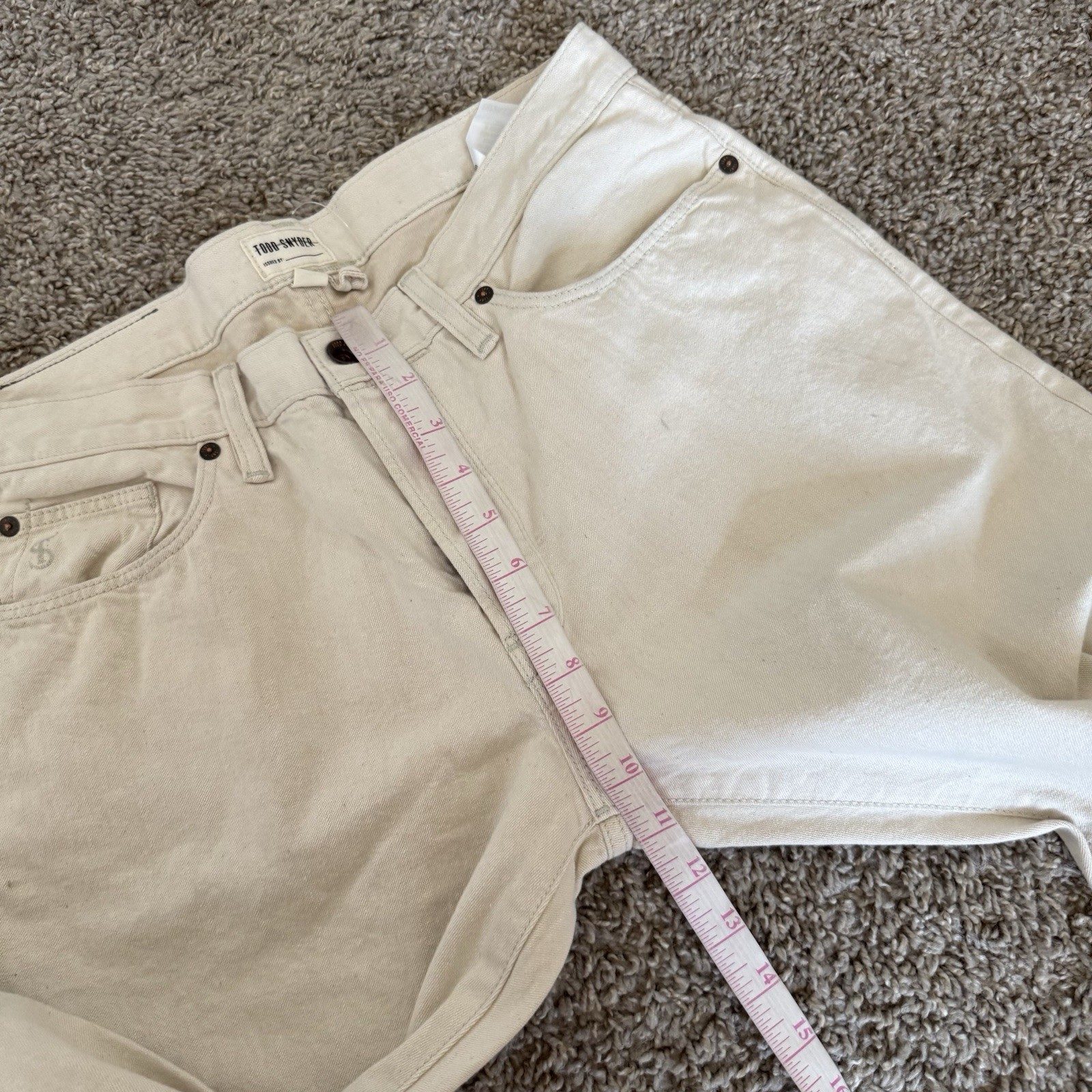 TODD SNYDER Selvedge Jeans Men’s SIZE 32X34 Slim Straight Fit Cream Casual