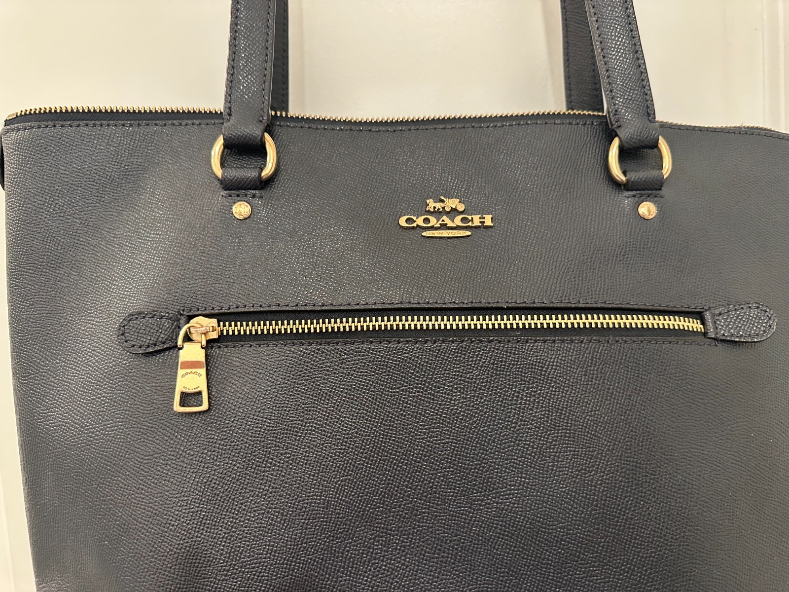 Coach Large Crossgrain Leather Tote for Women – Blue