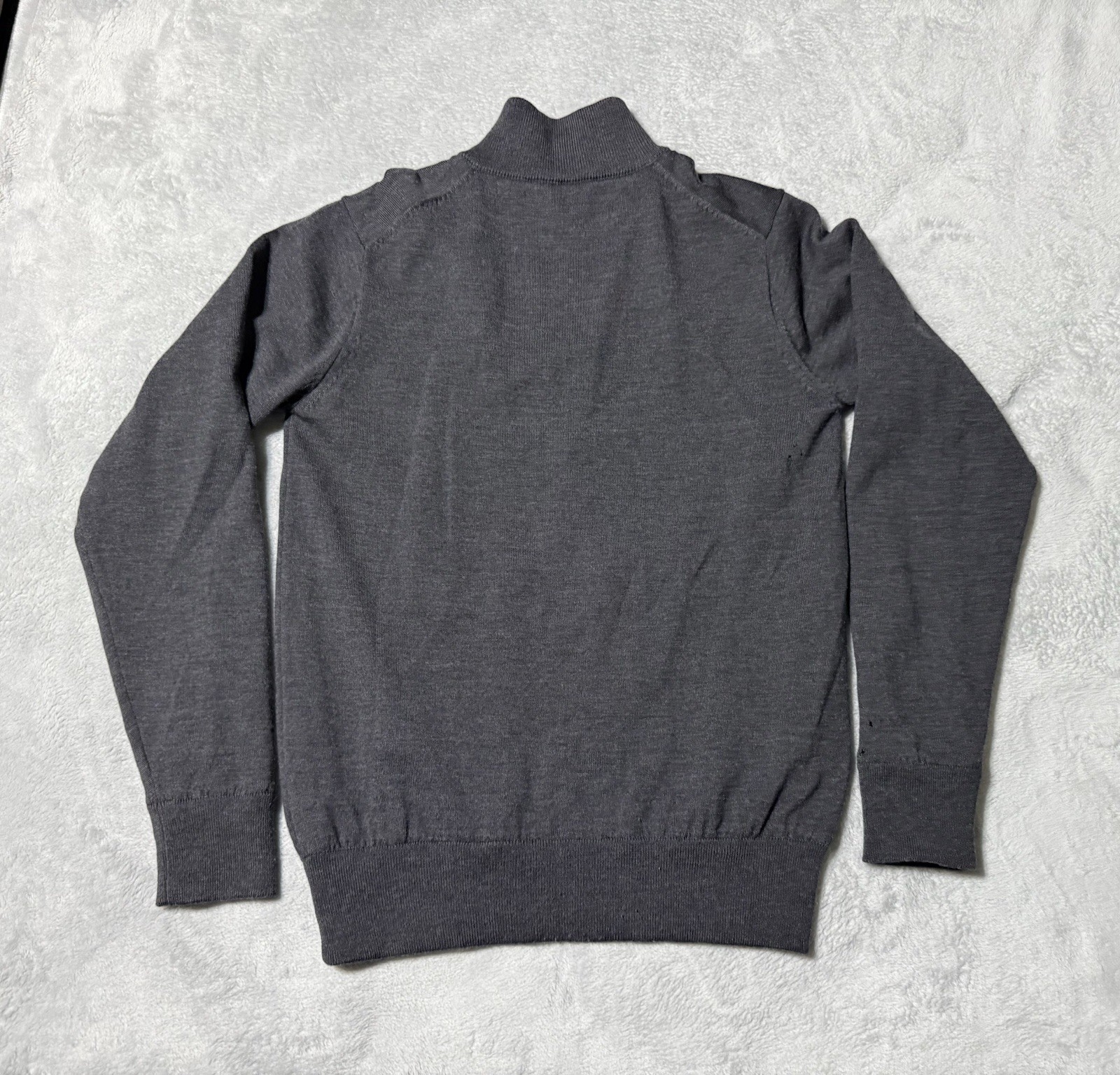 Barbour Storm Half Zip Lined Sweater Gray Mens Small Portugal 100% Wool