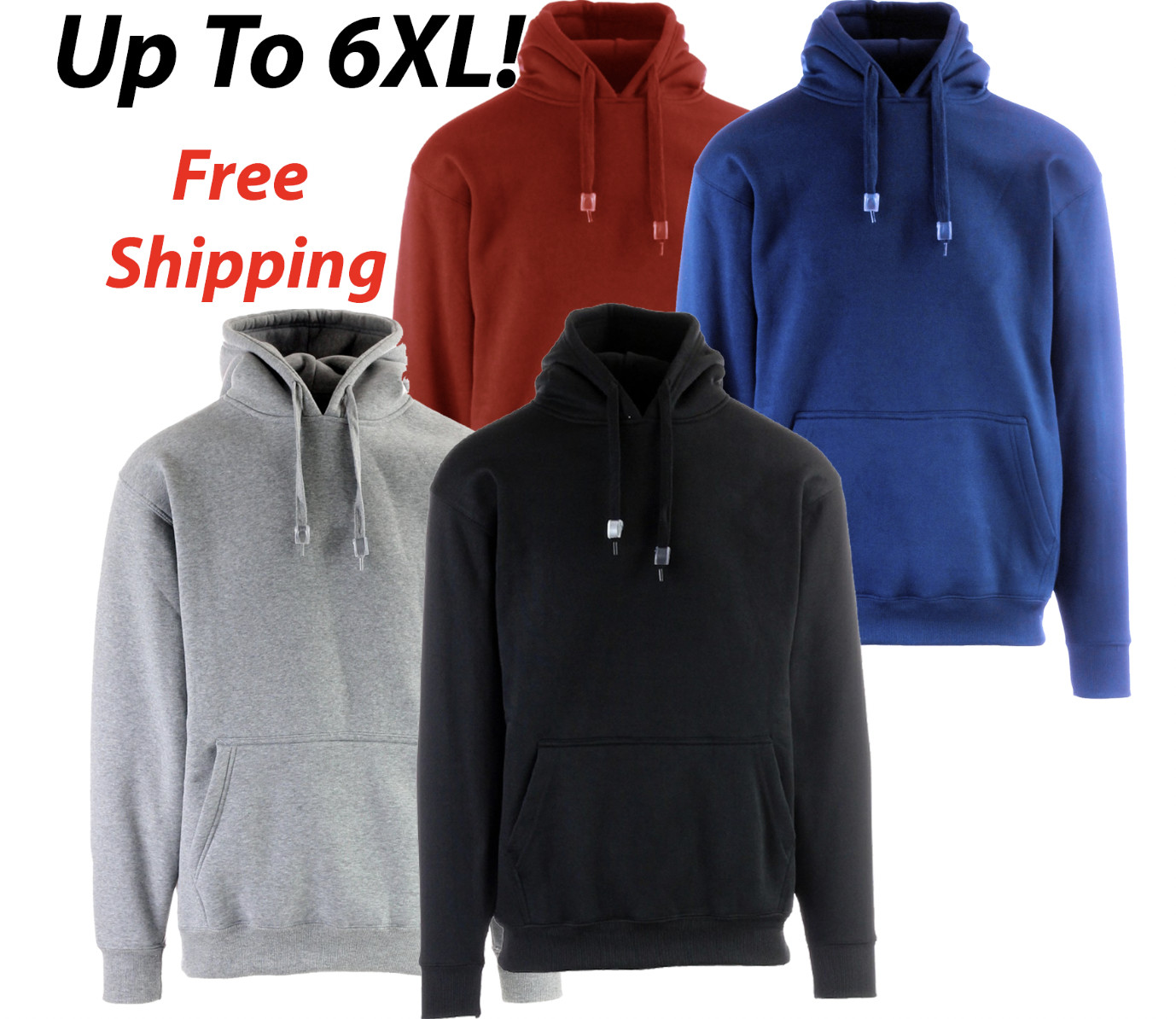 Big & Tall Men’s Hoodie Essentials Hooded Pullover Sweatshirt Heavy Fleece Blend