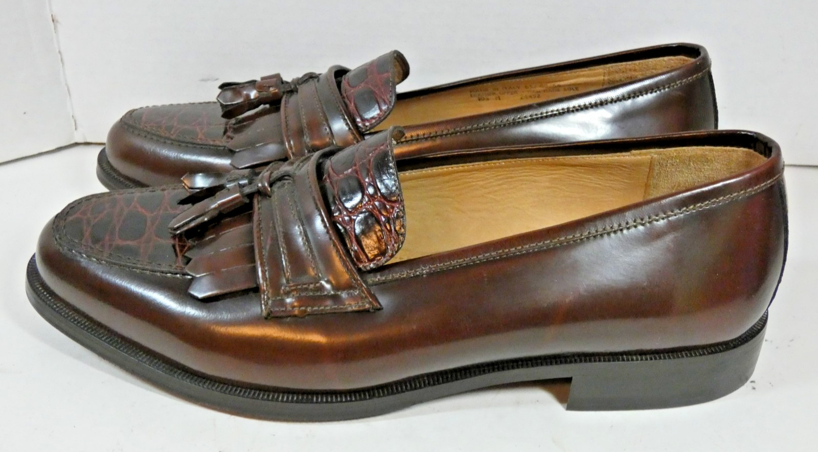 New BOSTONIAN Florentine Leather Luxury Loafers Shoes Kiltie Tassel Italy NWOB