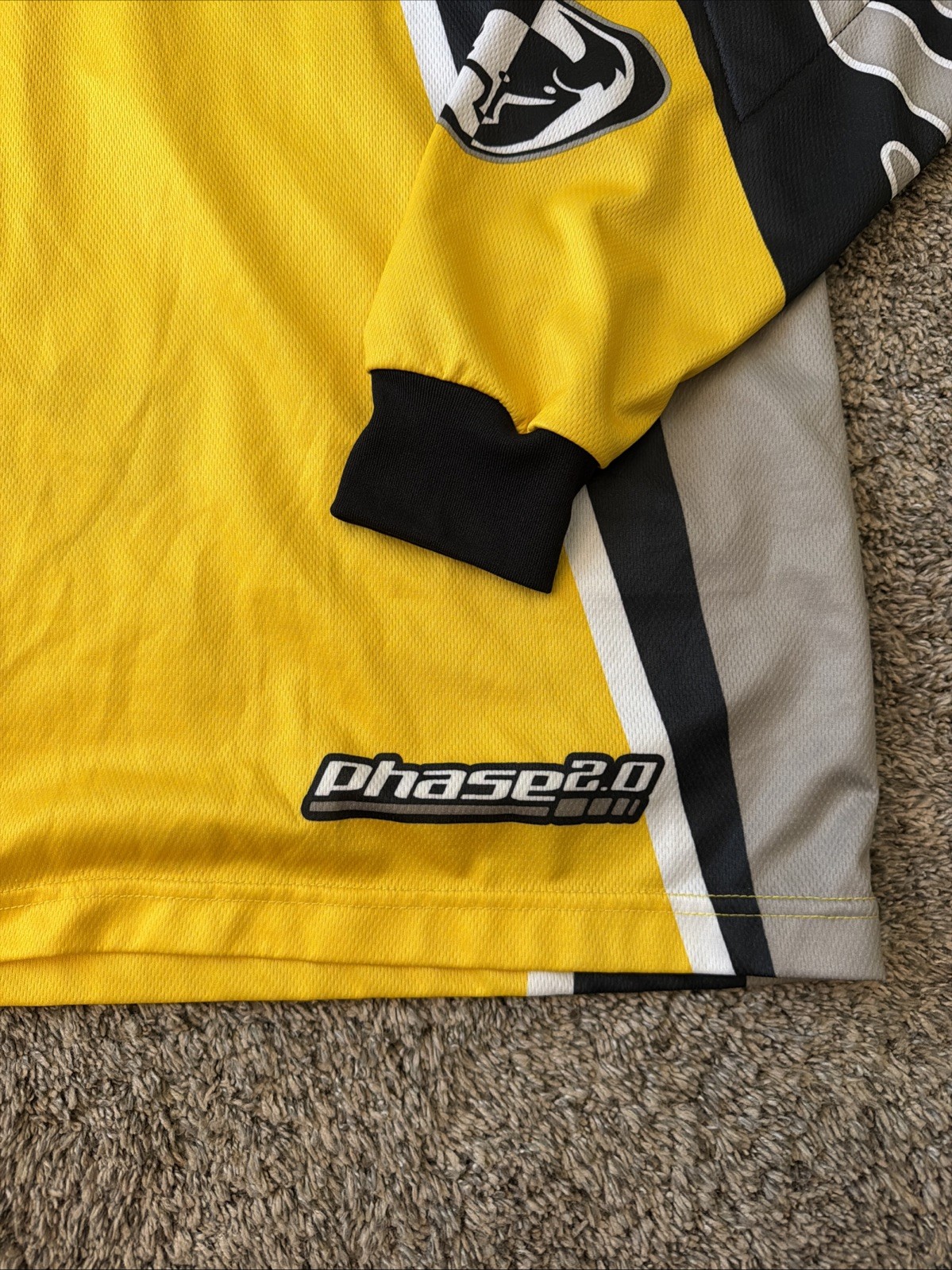 Thor Racing Motocross Moto Jersey Long Sleeve Yellow Y2K Vtg 90s Men’s Size L