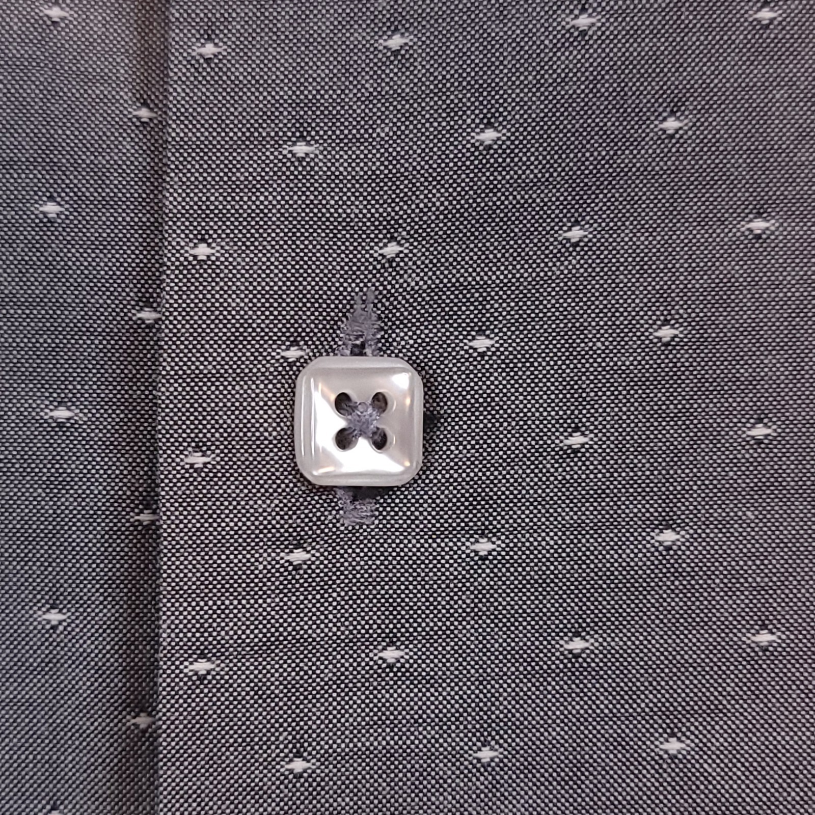 Rosso Milano Italy Men’s Contrast Button-Up Long Sleeve Shirt Gray Size 17.5 XL