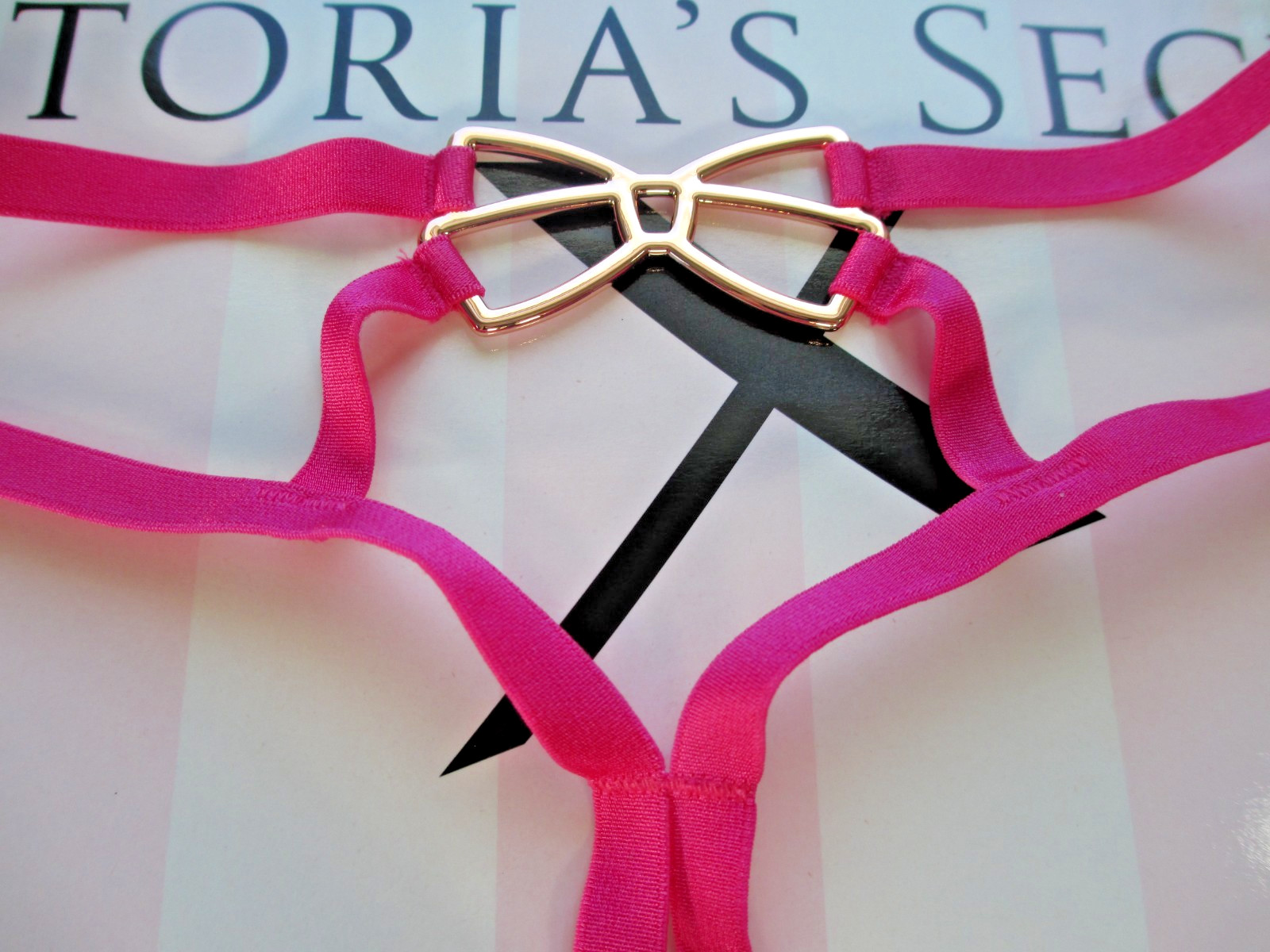 VICTORIA’S SECRET Tease High Leg Thong Panty S M L XL Pink NWT Bow Hardware VS
