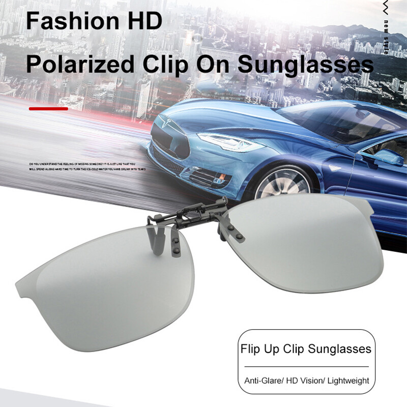 Polarized Clip on Sunglasses Over Prescription Glasses Lightweight Rimless Clips