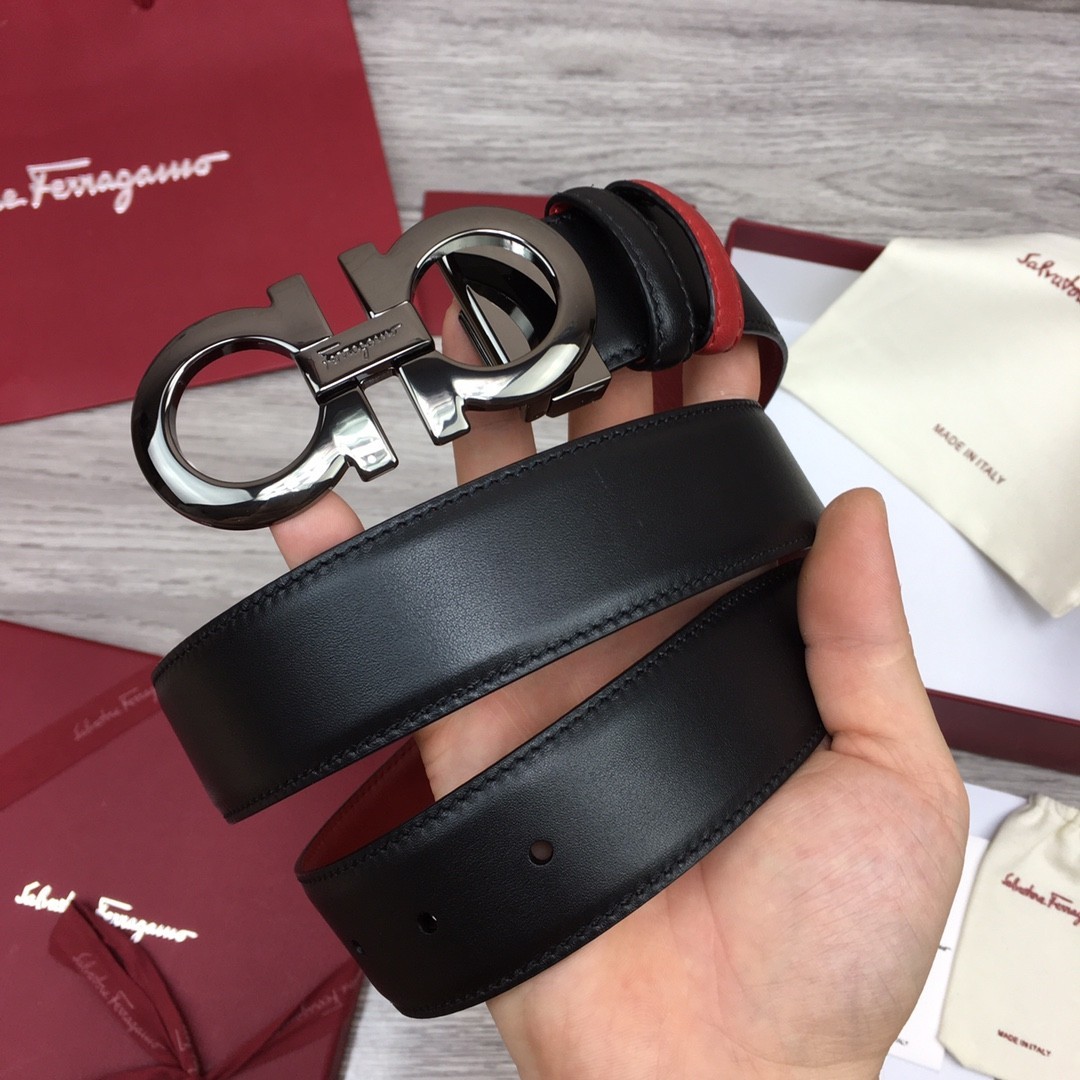 Authentic FERRAGAMO belt for sale NEW width3.5cm Black