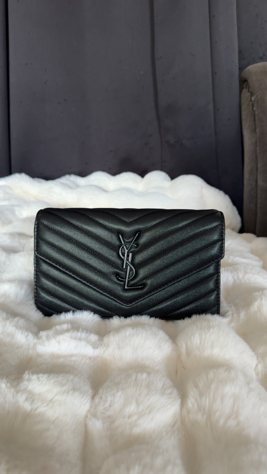 Saint Laurent Black ysl wallet/clutch/ crossbody