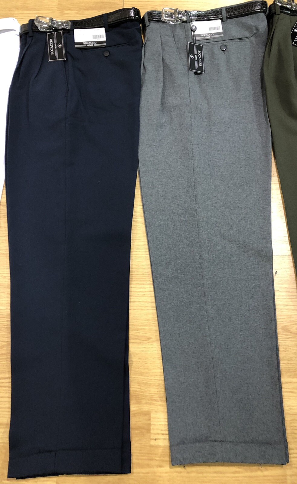 MEN’S PLEATED DRESS PANTS SLACKS TROUSERS BELTED CUFFED BOTTOMS SIZES 28 to 70