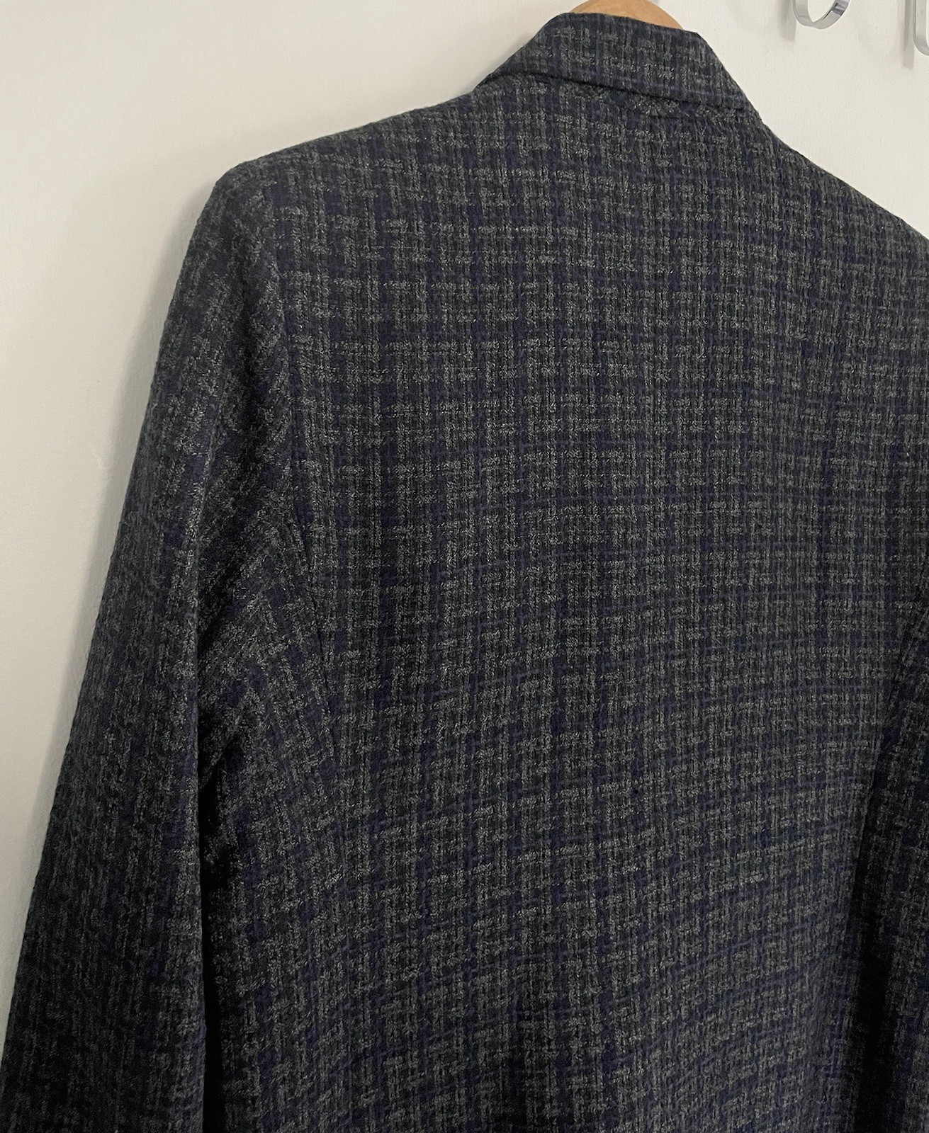 Vtg Adolfo Studio Women’s 2 Piece Tweed Skirt Suit Gray Blue Blazer Work Size 14