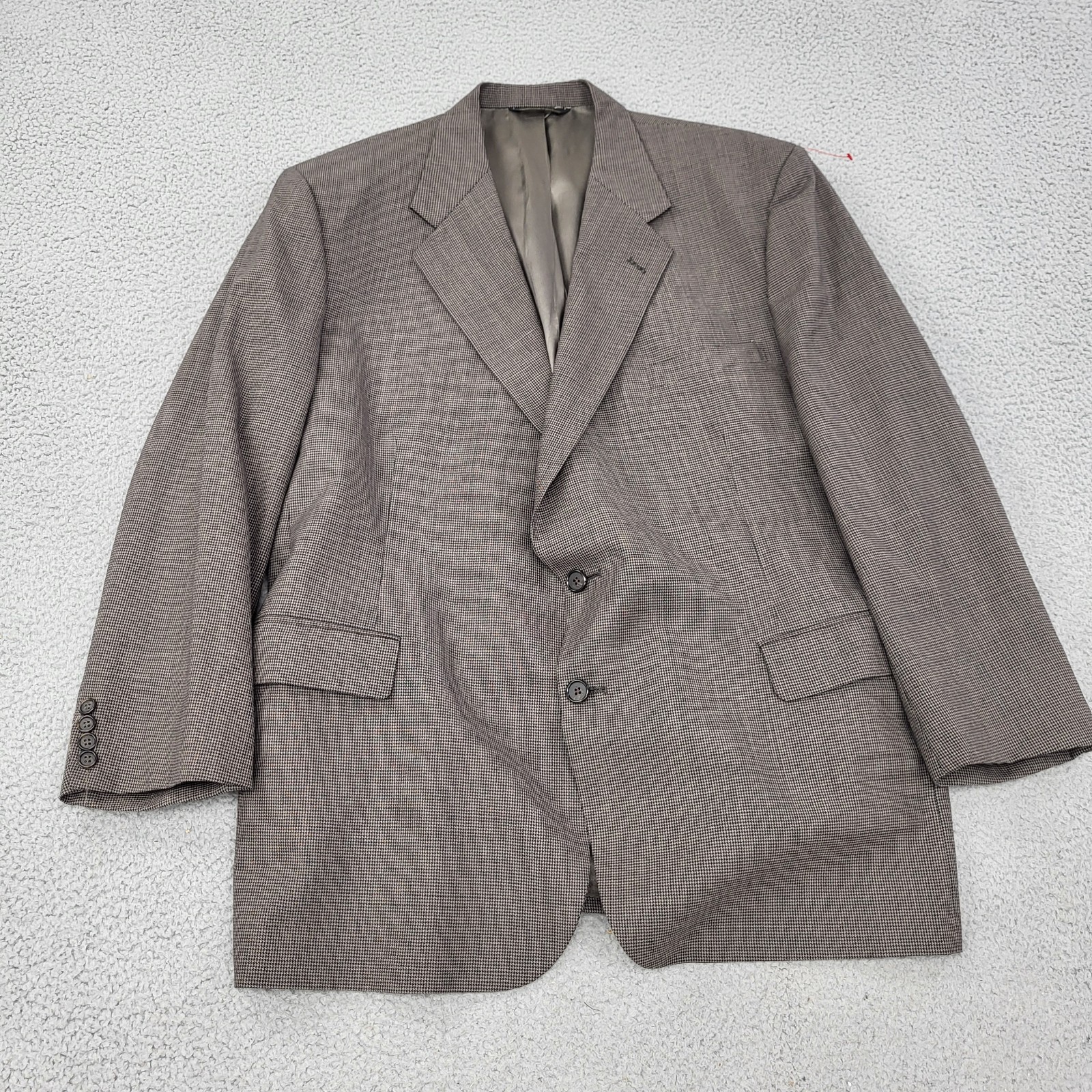Corporate Image Tom James Blazer Mens XL Wool Brown Houndstooth Suit Jacket Coat