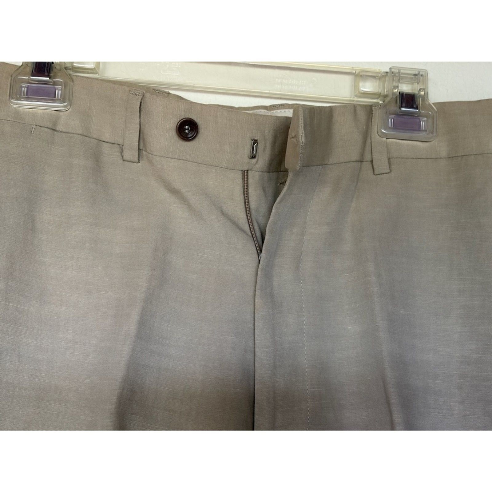 Mondo di Marco Men’s Beige Linen Blend Dress Slacks 33 Italian Made Classic Fit