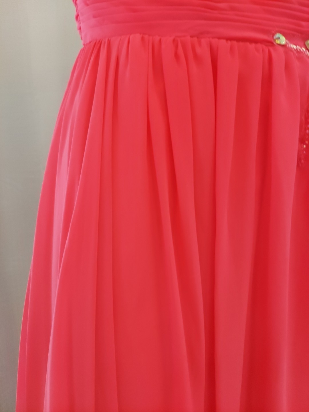 **Intrigue Co. Sz 18 Fushia Pink Gem Accent Prom Dress seetrough Overlay **