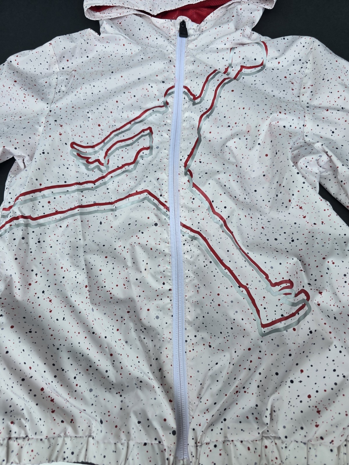 Jordan Full-Zip Hoodie Jacket Speckle Jumpman Youth Red White M 13