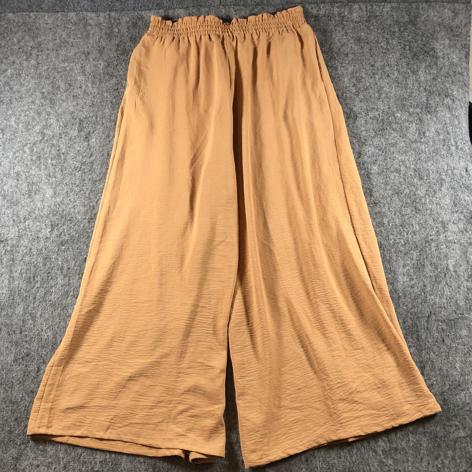 LEPUNUO Pants Womens XXL Beige Paperbag Wide Leg Belted Casual