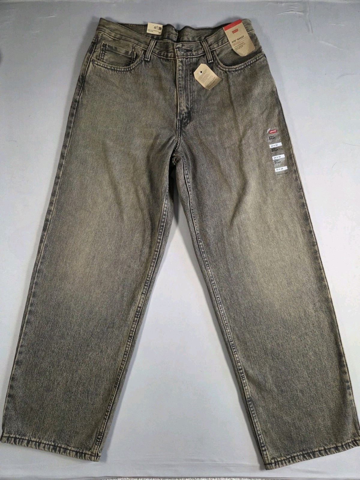 Levi’s 578 Baggy Denim Jeans Men’s Size 33×32 Tan/Dark Denim Cotton