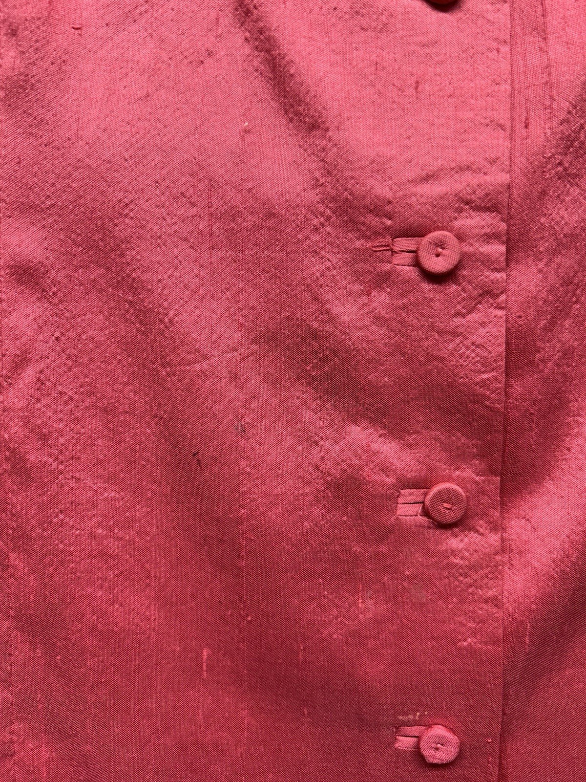 Eileen Fisher Womens Size L Pink 1/2 Sleeve Silk Button Up Top (K3)