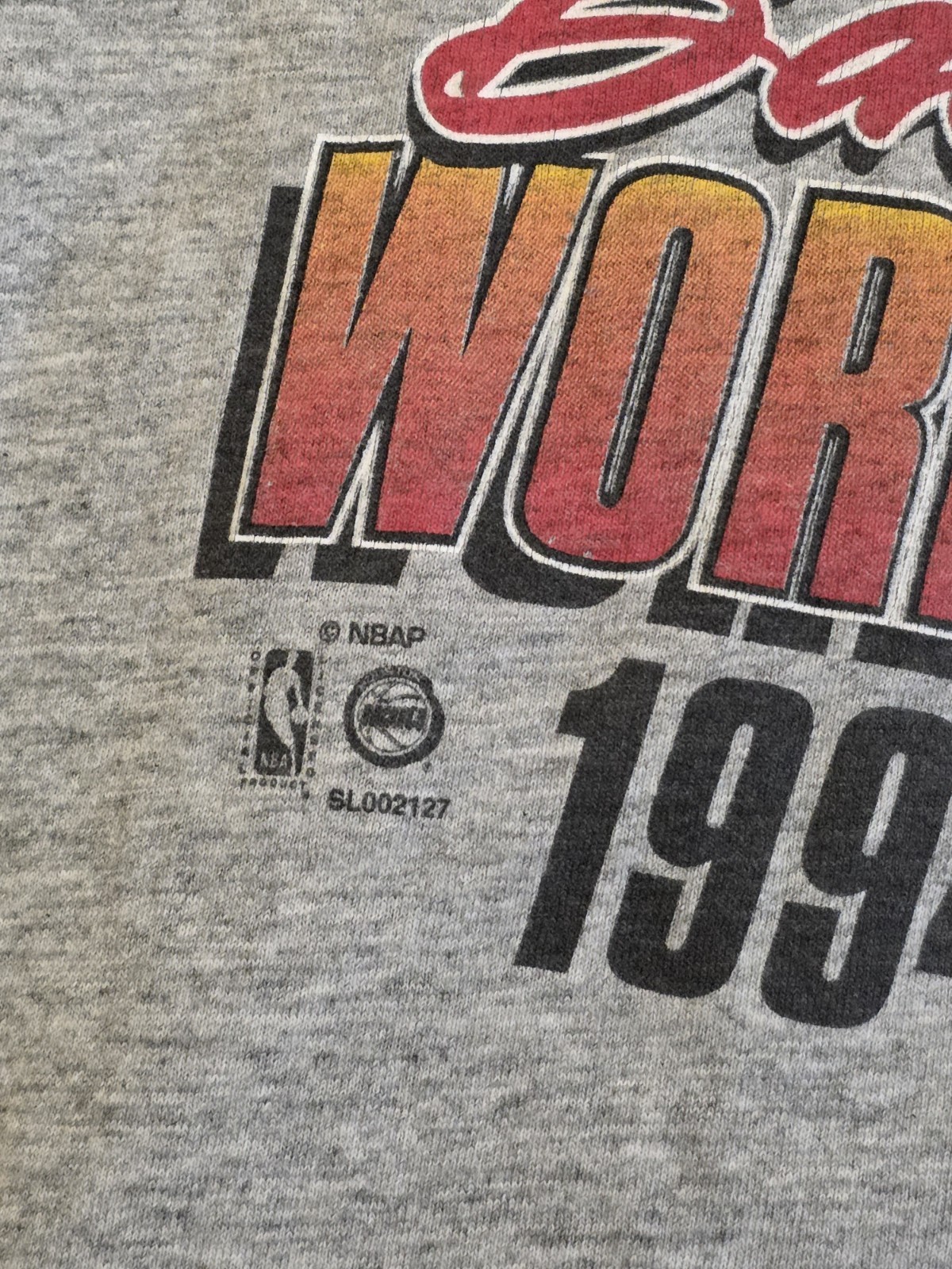Vtg 90s Houston Rockets Salem TWOston NBA Champions T Shirt Gray Men’s Size XL