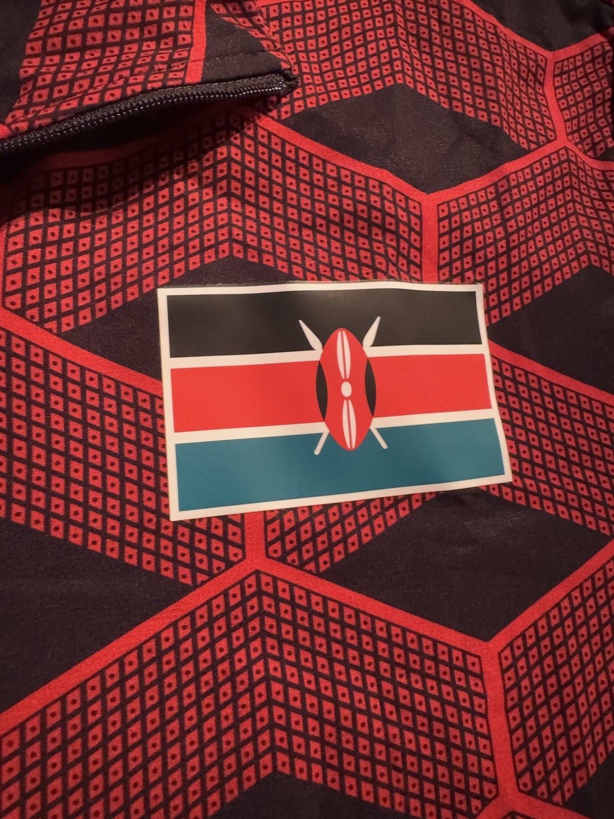 NWOT Nike Kenya Track & Field Podium Jacket Sz L Red All Over Print AOP New