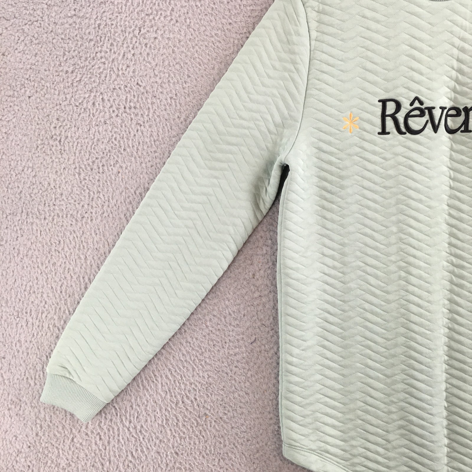 ASOS Sweatshirt Womens XS Extra Small Sage Mint Green Quilted Reverie Pullover