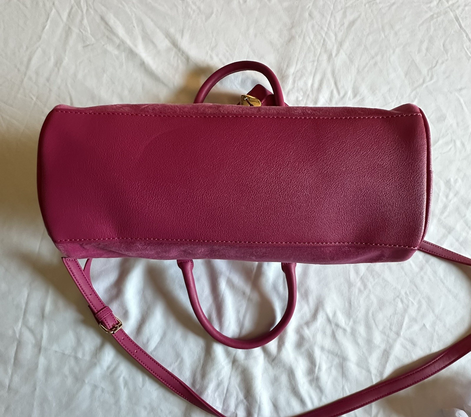 JUICY COUTURE QUEEN COUTURE SATCHEL BAG W/ MINI COIN BAG CHARMS RASPBERRY TART