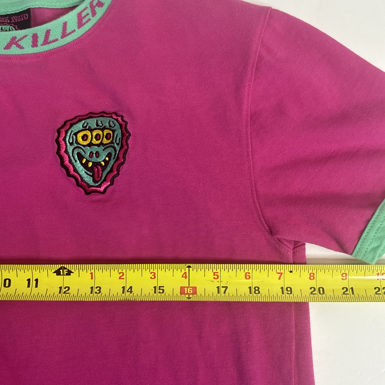 Killer Acid Short Sleeve Pink Alien Shirt Men’s Small Psychedelic Streetwear