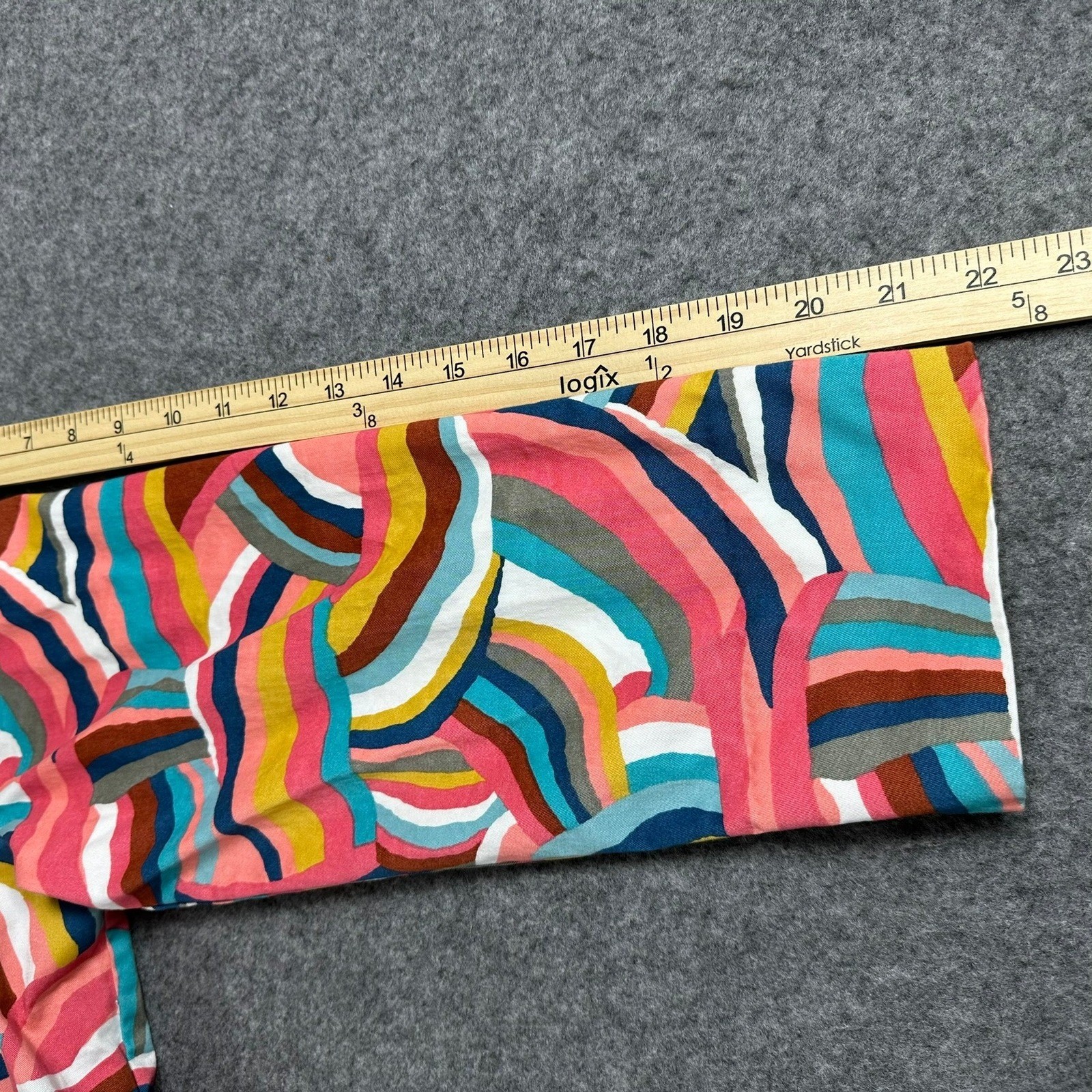 Drapers & Damons Womens PXL Full Zip Jacket Colorful Abstract Print Collared