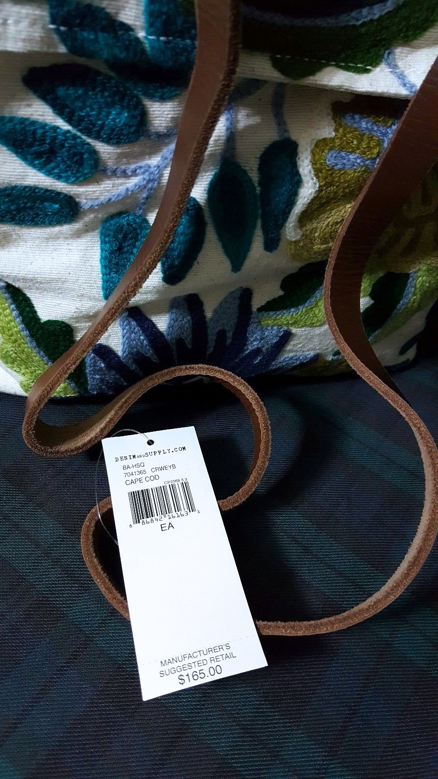 $165 RALPH LAUREN DENIM & SUPPLY CREWELWORK EMBROIDERED CROSSBODY WOMENS BAG