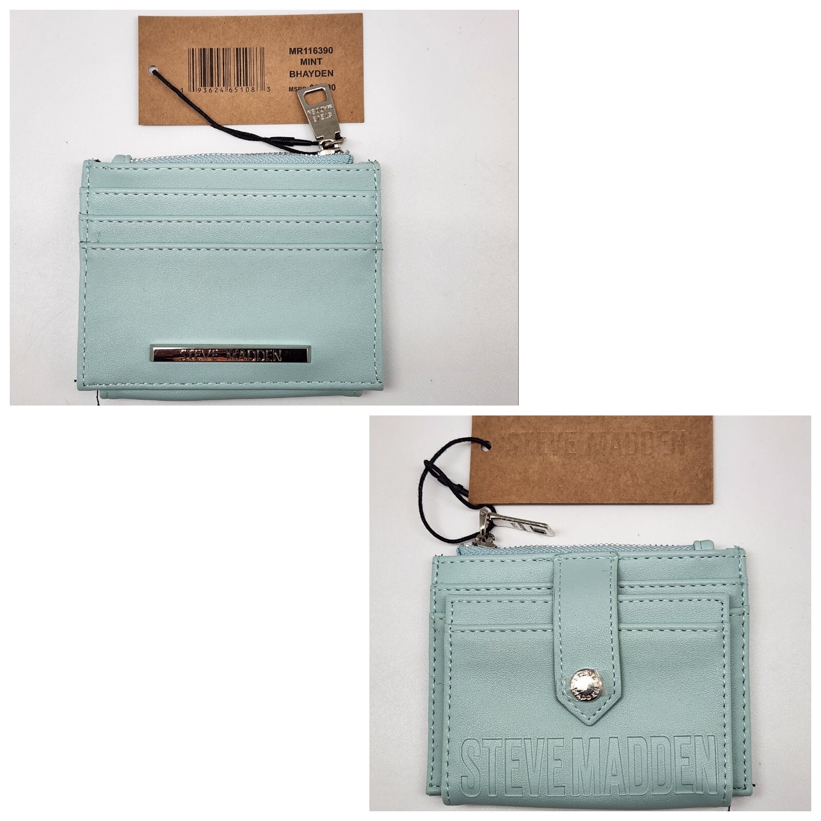 STEVE MADDEN Mini Wallets Zip x Cash Cards ID Blue Pink Beige Green Purple UPICK