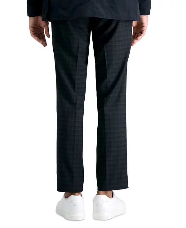 Kenneth Cole Reaction Men’s Pants Gabardine Skinny Fit Stretch 34W 32L Plaid