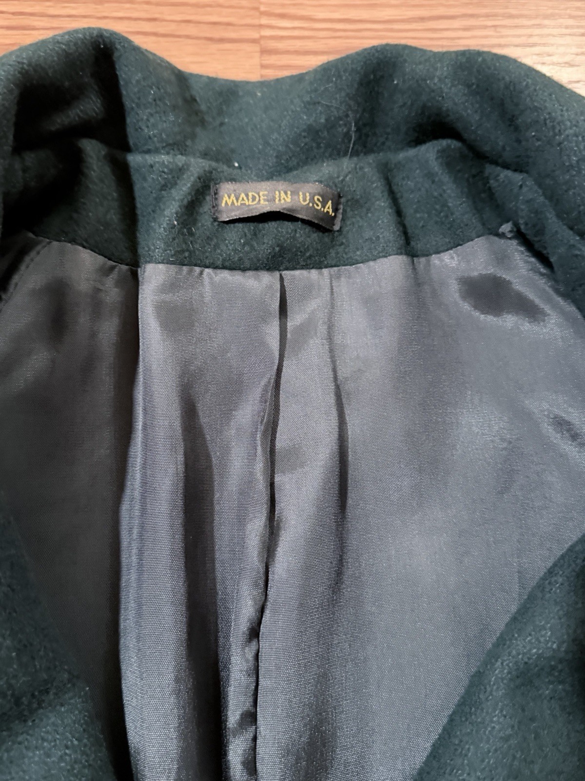 Vintage Alorna 100% wool Women’s Coat Teal green Long Double Breasted USA large