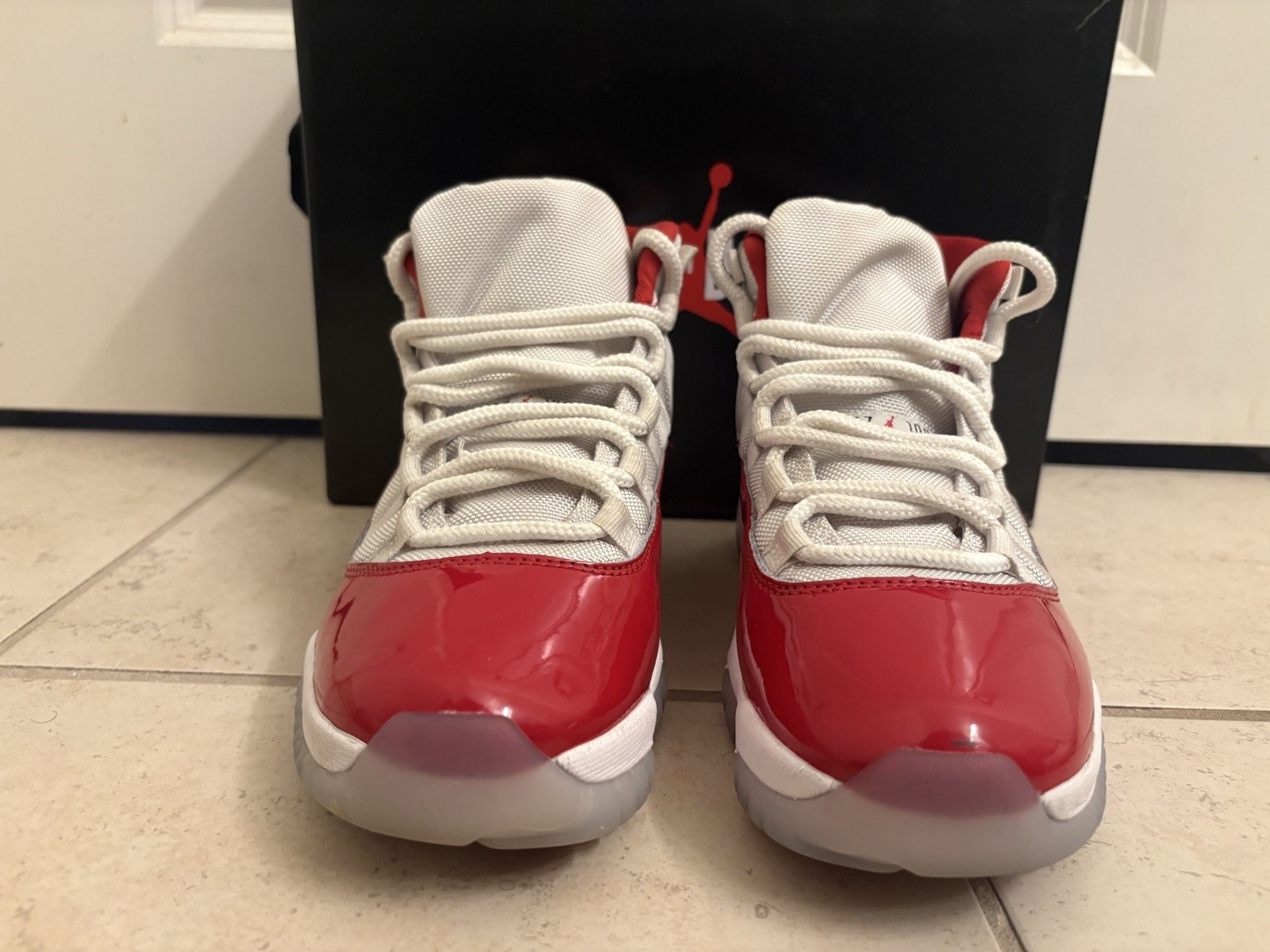 Jordan Air Jordan 11 Retro Men’s Mid Top Colorblock Red/White Sneakers 378037