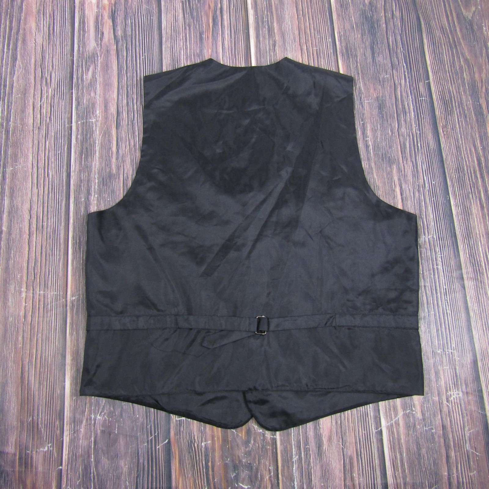 Suit Vest Steven Land Mens L Black Solid 3 Piece Belted Formal Waistcoat Wedding